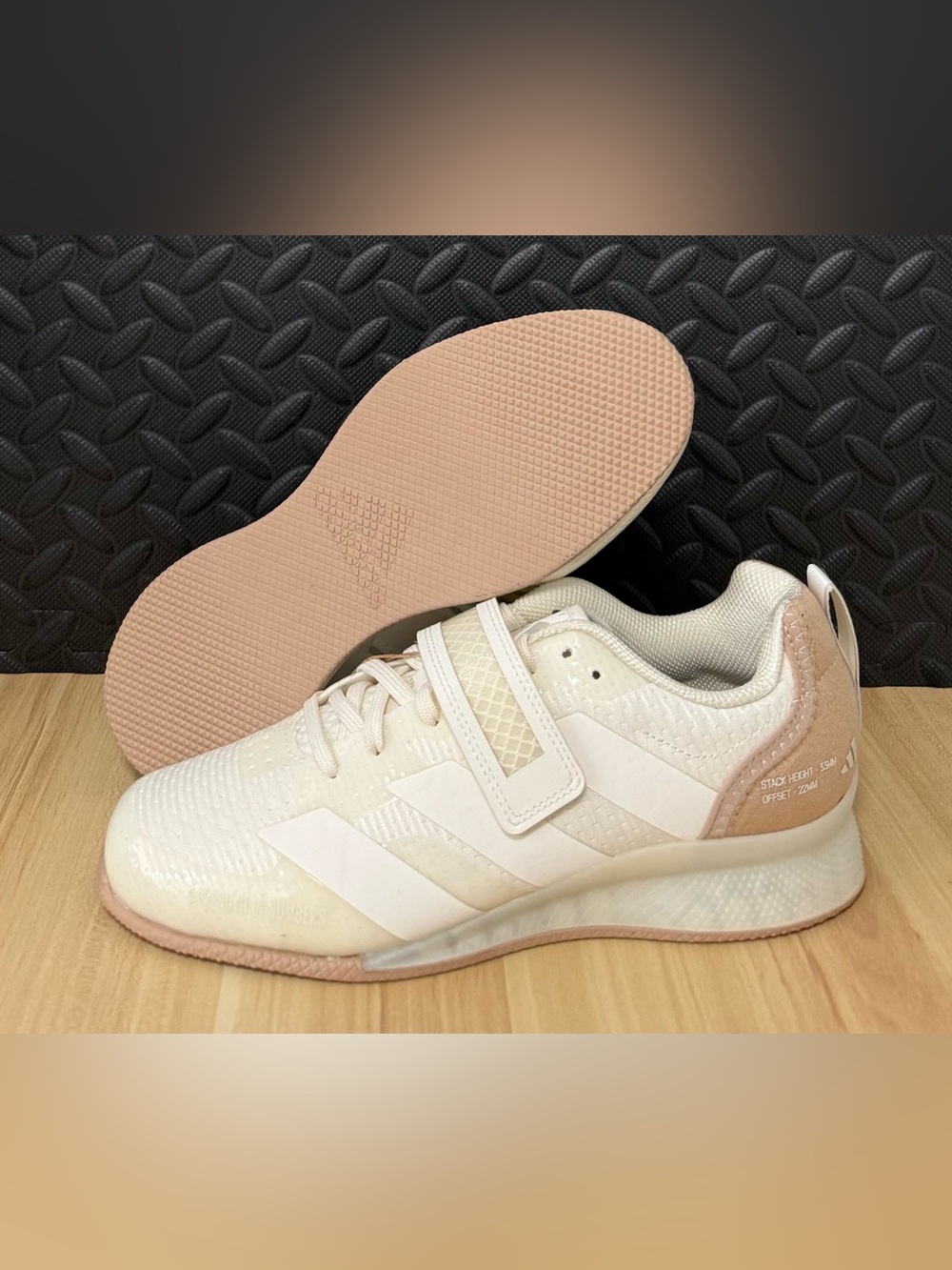 Adidas Adipower Weightlifting Shoes Off-White Sandstone IH8235 Mens Size 6.5